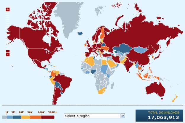 Firefox download map