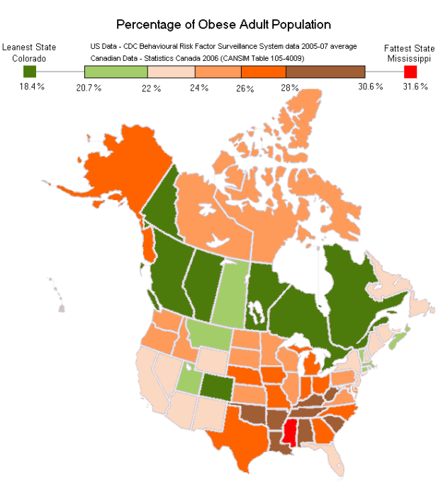 Obese Map of NA 2